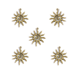 Dijes de Sol de 6 Colores de Aleación <span class=keywords><strong>para</strong></span> <span class=keywords><strong>Pendientes</strong></span>, Collares, Colgantes, <span class=keywords><strong>Accesorios</strong></span> de Joyería Hechos a Mano, 40*33mm L225 - Product Image 4