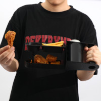 Support de collations avec porte-gobelets et porte-boissons pour frites, canettes et bouteilles, idéal pour les tournois sportifs, les fêtes de plein air et les restaurants de restauration rapide
