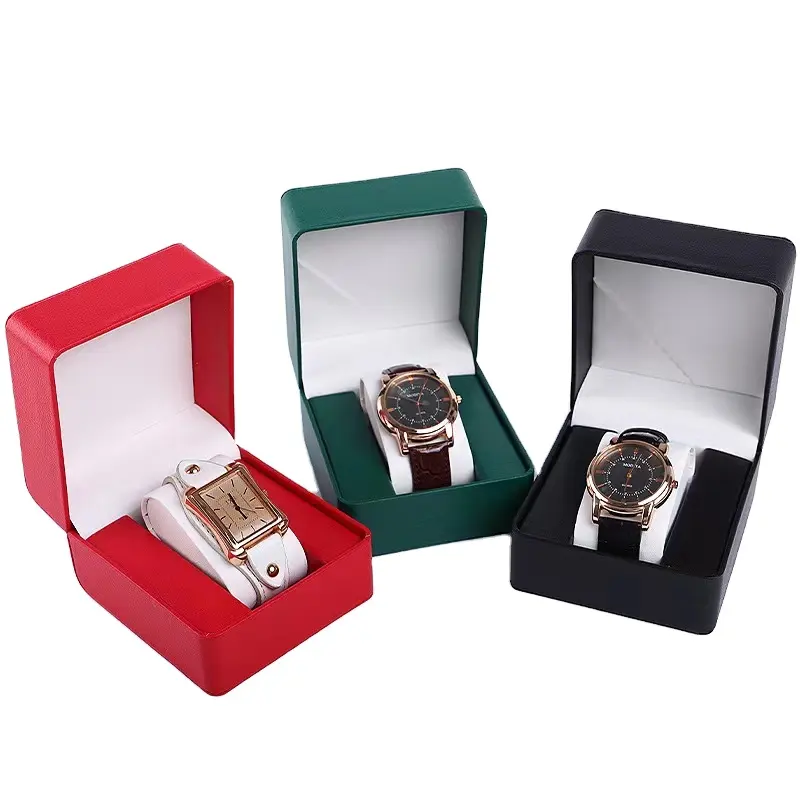 red Classical Single Luxury pu Watch Packaging Gift box unique jewelry gift watch box