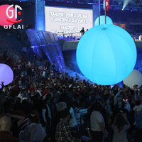 Boules flottantes personnalisées par le fabricant, grandes boules lumineuses LED gonflables en PVC durables