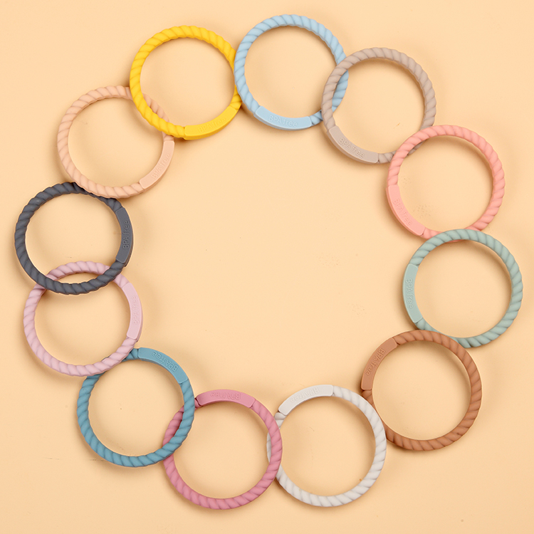 Индивидуальные Модные инструменты без БФА, модное Силиконовое цветное кольцо для прорезывания зубов