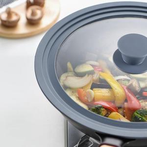 Joywave nhà máy bán buôn ráp Tempered Glass nồi Bìa chịu nhiệt phổ Silicone nắp cho chậu chảo và skillets - Product Image 5