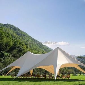 Carpa de marquesina elástica de dos o dos picos, tiendas de campaña grandes para fiestas, tiendas de campaña con protección solar, refugio solar para acampar al aire libre - Product Image 4
