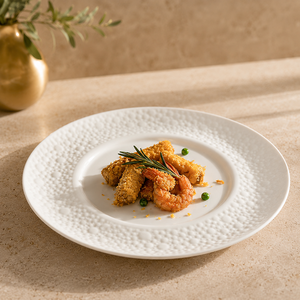 Assiettes en porcelaine blanche avec logo personnalisé, résistantes aux rayures, micro-réactives, assiettes haut de gamme pour restaurants, assiettes à entrées en céramique - Product Image 3