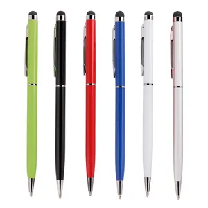 Herstellung Werbe schlanke Metallkugel schreiber Buntes Briefpapier Touch Stylus Hotel Stifte mit benutzer definiertem Logo