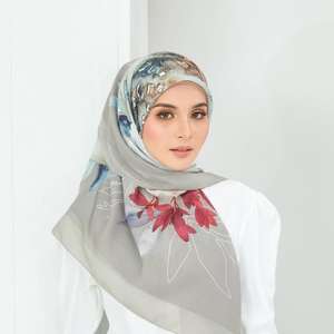 100% Polyester Cotton Voile Ethnic <b>Bandana</b> Soft Square 115x115 Premium Scarf with Printed Design From China - Product Image 1