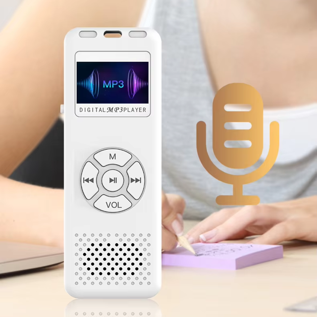 One-touch Recording Digital Voice Recorder MP3 Player with Built in Battery with External Playback Factory Direct Selling
