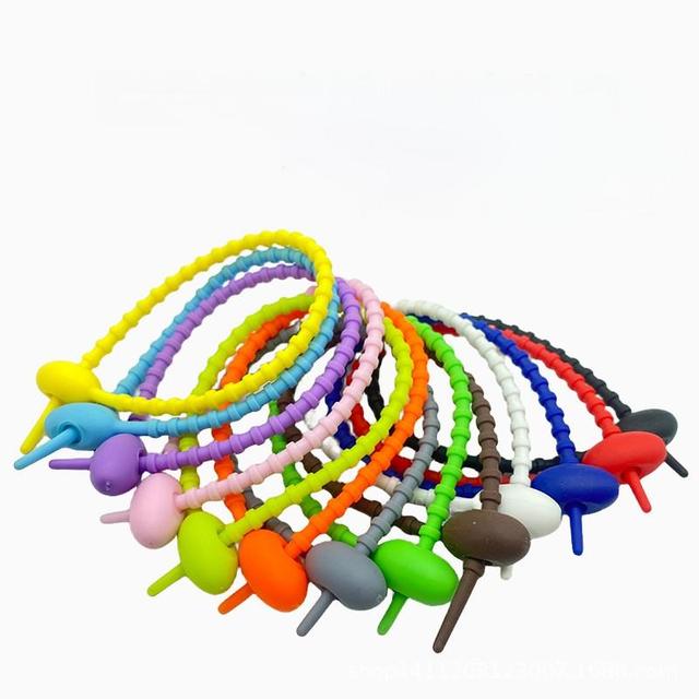 120/150/215mm Silicone Ties Bag Clip Cable Straps Bread Reusable Rubber Twist Tie All-purpose Ties Cable Clips Silicone Cord