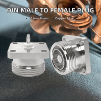 HSWH Factory - Convertisseur de câble coaxial RF L29, prise DIN mâle 4.3/10 DIN vers connecteurs jack DIN femelle 7/16, boîtier en cuivre 10A 1P