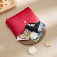 Portefeuilles Homme en Cuir Véritable, Mini Porte-Cartes d'Identité et de Crédit Double Couche pour Femme, Porte-Monnaie Pochette Sac de Rangement, Petits Portefeuilles d'Affaires