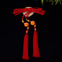 Hanfu Palace trenza cuello redondo bata cintura cuerda viento antiguo flecos falda cinturón tejido a mano accesorios de ropa colgante