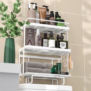Estante de Baño Moderno para Montar en la Esquina, Sobre el Inodoro, Sin Perforaciones, para Uso en Hoteles, de Aleación de Zinc, para Tanque de Agua - Product Image 4