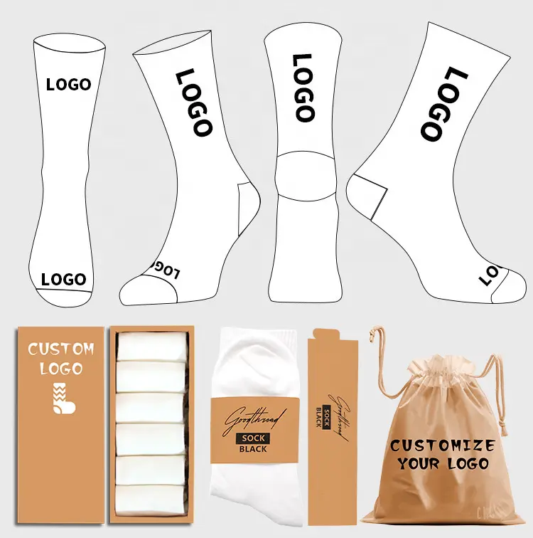 OEM kişiselleştirilmiş tasarım kendi sıkıştırma ayak bileği ekip kavrama tasarımcısı erkekler Unisex spor Sox pamuk Logo özel çoraplar paketi ile