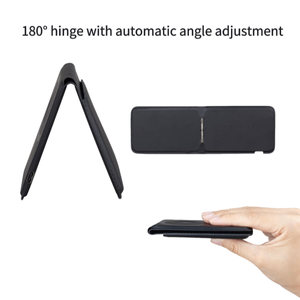 180 °   Support de téléphone réglable en cuir PU, design tout-en-un avec chargement sans fil et fonction anti-perte <span class=keywords><strong>Apple</strong></span> Find My - Product Image 4