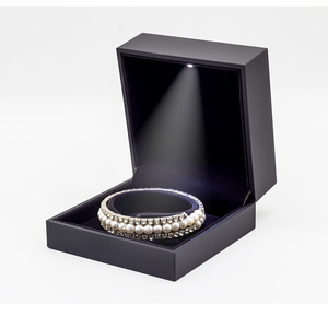 Bộ Hộp Trang Sức Led Màu Đen Theo Yêu Cầu Của Nhà Máy Hộp Nhẫn Vòng Cổ Hoa Tai Đồ Trang Sức Ngọc Bích Bán Buôn - Product Image 6