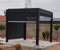 Pergola motorisée en aluminium avec logo personnalisé, télécommande, imperméable, pour extérieur, toit à lamelles, pavillons, OEM ODM
