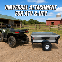 Remorque utilitaire à essieu simple pour ATV, avec cadre en acier galvanisé à chaud, capacité de charge maximale de 800 kg, idéale pour la ferme et le jardin