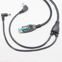 Kustom Pabrik 8Pin 12V daya USB jantan ke USB B jantan + DC5521 jantan 1 hingga 2 kabel pemisah