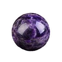 Boule d'améthyste naturelle, améthyste de rêve, pierre brute, boule de cristal polie, emballage en boîte de papier chinoise, artisanat pour entrée et salon