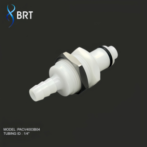 Raccords rapides en acétal BRT avec vanne d'arrêt automatique 1/4 3/8, raccord cannelé pour tuyau <span class=keywords><strong>de</strong></span> montage sur panneau ou traversant - Product Image 1