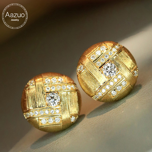 Aazuo, joyería de 18K, oro blanco sólido Au750, diamantes naturales reales, pendientes con forma de flecha, regalo para mujer, fiesta de boda, AU750 - Product Image 1