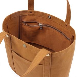 <b>Custom</b> Canvas Cotton Large Capacity Zippered Inner Pocket Colorful Shopping Tote Bag - Product Image 5