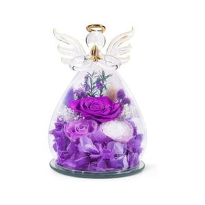 Ángel Rosa real hecho a mano en cúpula de cristal preservada de larga duración, decoración o regalo para el Día DE LA Madre y San Valentín - Product Image 6