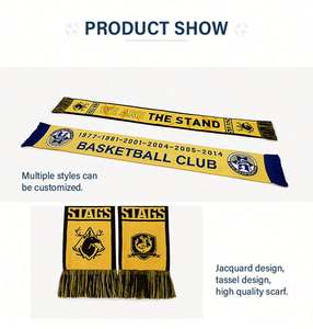 Custom Logo Mini Fans Football Scarf Acrylic Flat Knitting <b>Machine</b> Printing Jacquard Football Soccer Fan Scarf - Product Image 6