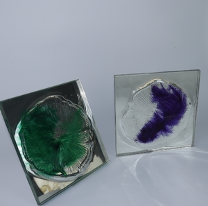 Panel de Vidrio Decorativo con Diseño de Pluma Verde en Resina, Estilo Artístico para Sala de Estar, Dormitorio y Decoración de Interiores del Hogar - Product Image 2