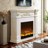 Meuble décoratif pour cheminée de style européen, support de cheminée en bois massif américain pour salon, meuble TV pour cheminée électrique