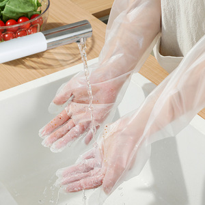 Gants jetables en film étirable transparents pour la cuisine et la maison, épaisseur 0,05-0,1 mm, 10 pièces - Product Image 2