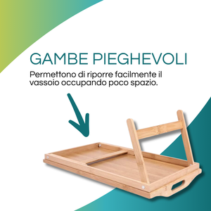 Bandeja de Bambú para Cama 50x30x21cm, Mesa Plegable para Desayuno en Sofá - Product Image 4