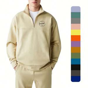 Venta al por mayor logotipo personalizado bordado 100 algodón de alta calidad cremallera ocio deporte sudadera francés polar sudaderas con capucha de bolsillo para Unisex - Product Image 1