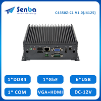 C4350Z-C1 Mini pc sans ventilateur ordinateur de bureau J4125 NUC Mini Pc avec RS232 6 USB PS/2 ordinateur industriel