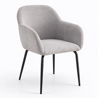 Chaise de salle à manger de style nordique minimaliste avec revêtement en tissu, base en métal et pieds antidérapants pour salon, appartement, maison