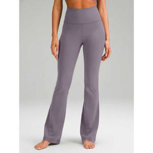 Leggings de yoga Flare taille haute, extensibles dans quatre directions, couleur unie, sans coutures, longueur intégrale, pantalon de sport pour femme - Product Image 1