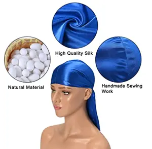 Wholesale High Quality Unsix Satin Durag Silk Designer Duragsluxury Bonnets And Durags Set With Custom Logo