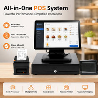 Новый дизайн YJ-T3: POS-система с сенсорным двойным экраном, процессором I5, 8 ГБ ОЗУ, 256 ГБ SSD для кассовых операций