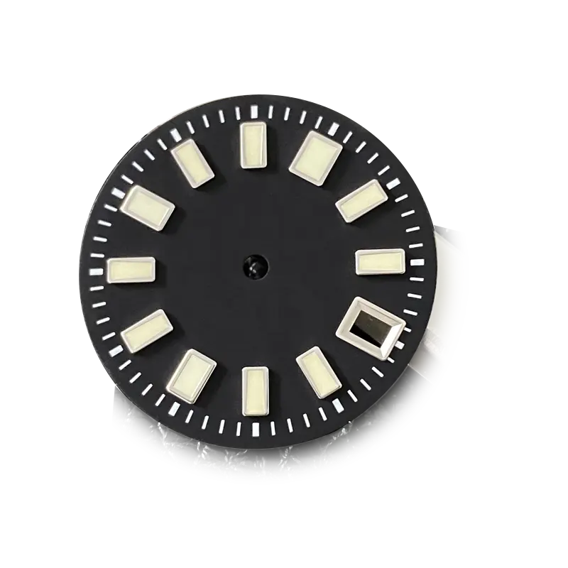MOD นาฬิกาอะไหล่29มม. 62mas สีดำปลอดเชื้อ,หน้าปัดนาฬิกาญี่ปุ่น C3ซูเปอร์ Luminous เครื่องหมายวันที่หน้าต่างพอดี NH35A เคลื่อนไหวอัตโนมัติ