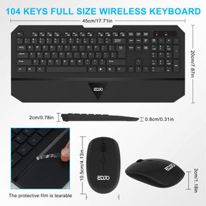 2.4ghz Usb Full-sized <b>Wireless</b> Keyboard and Mouse with Palm Waterproof Ultra Thin Ergonomic Design in Stock C202 Wiredless - Product Image 3