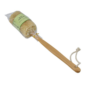 Zenidoo Natural Loofah Bath Scrubber <b>Brush</b> with Long Wood Handle Exfoliating <b>Back</b> Sponge for Adults - Product Image 4