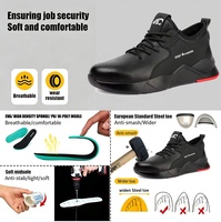 Chaussures de sécurité pour hommes Tiger Master en cuir microfibre, avec embout en acier, anti-perforation, antidérapantes, résistantes à l'huile, semelle en caoutchouc