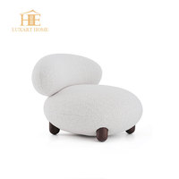 Fauteuil en laine 2026 avec ottoman, petit fauteuil de salon, fauteuil d'appoint pour villa moderne et chambre à coucher