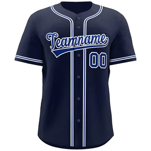 Jersey de béisbol de poliéster 100% personalizable, ropa deportiva transpirable con botones y conjuntos duraderos - Product Image 2
