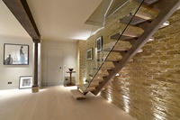 CBMMart Personnalisé Moderne Intérieur Bois Escalier Escalier Droit en Bois en Acier Inoxydable Escalier Flottant en Verre