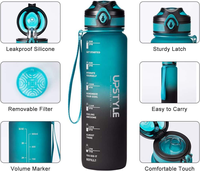 Offre Spéciale – Bouteille d'eau réutilisable et durable de grande capacité (500/600/1000 ml) sans BPA, avec messages de motivation, idéale pour la salle de sport et les activités de plein air