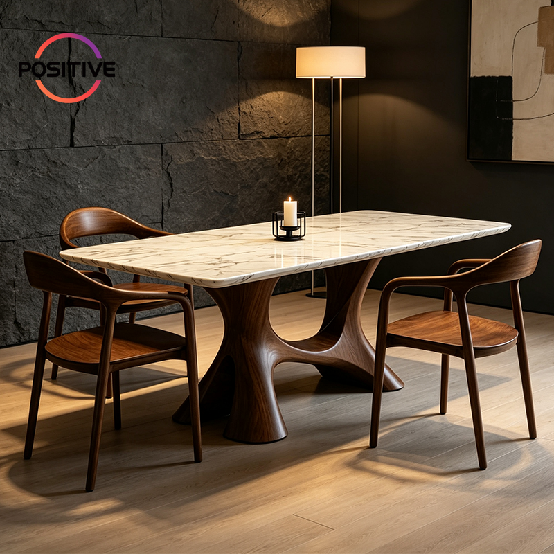 Luxury rectangular marble dining table