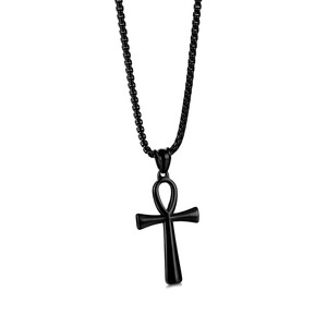 2024 Hip Hop Religion Egyptian <strong>Ankh</strong> Crucifix Pendant Necklaces Males <strong>Jewelry</strong> Punk Stainless Steel Cross Necklace for Men - Product Image 6