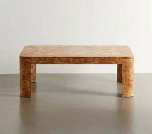 Mesa de Centro Cuadrada de Madera Maciza con Diseño de Corteza de Árbol, Estilo Francés-Chino, para Uso en Hoteles, Combinación para Sala de Estar Rústica - Product Image 4