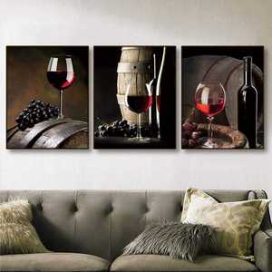 Bán Buôn Giá Vải In Sơn Đầy Màu Sắc Tường Dầu Nghệ Thuật Trang Trí Cho Nhà Rượu Vang Thủy Tinh Nhà Bếp Trái Cây Nho Muỗng Cà Phê - Product Image 3